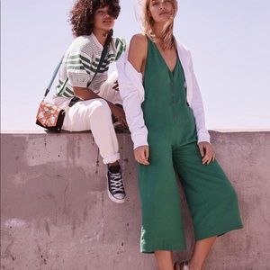 Kelly green romper 100% cotton